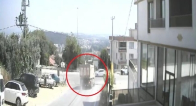Hafriyat kamyon şoförünün polisten kaçışı kamerada