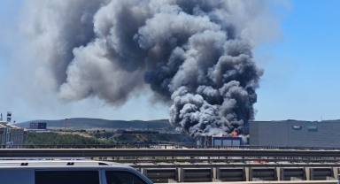 Kocaeli'de dev fabrika alev alev yanıyor