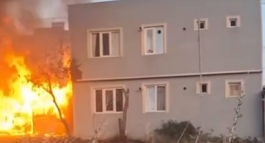 Tüpler bomba gibi patladı, baraka kül oldu