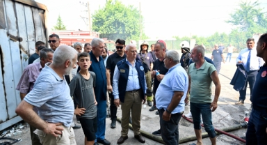 Başkan Bozbey yangın bölgesini inceledi