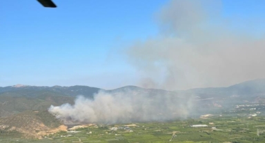 İznik'teki yangın havadan görüntülendi