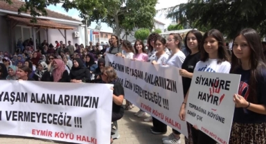 Köylülerden altın madenine karşı pankartlı eylem