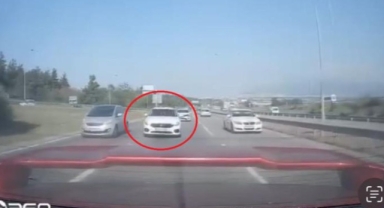 Makas atıp trafiği böyle tehlikeye soktu