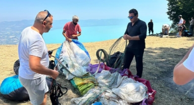 Yamaç paraşütçülerinin yeni durağı İznik Gölü