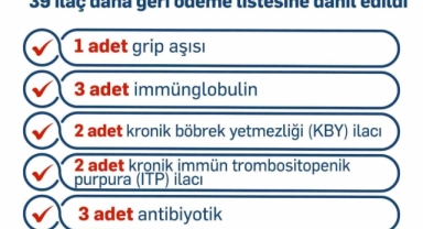 30’u yerli üretim 39 ilaç daha geri ödeme listesine alındı