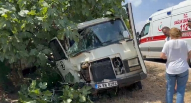 Direksiyon hakimiyetini kaybedip tarlaya uçtu
