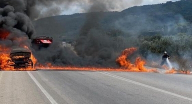 İznik'te otomobil alevlere teslim oldu