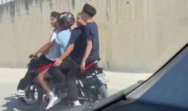 İki teker üstünde 4 kişi yolculuk yaptı