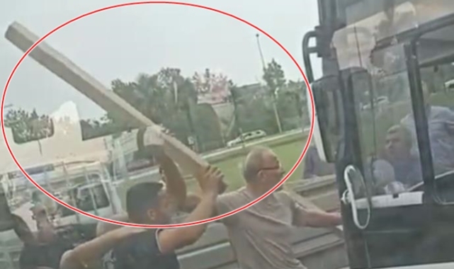 Yol verme meselesinde taraflar kalaslarla kavga etti