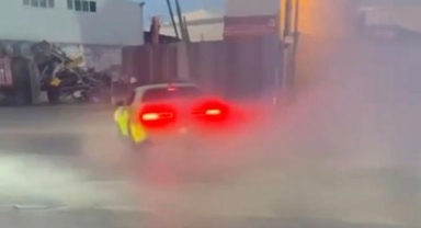 Cadde üzerinde drift kamerada