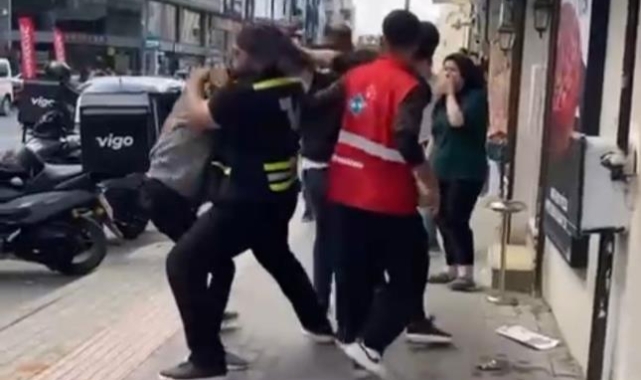 Kuryeler caddeyi boks ringine çevirdi