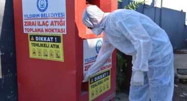 Yıldırım’da 580 Kg zirai ilaç atık kutusu toplandı