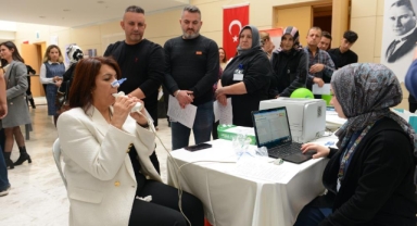 Belediye çalışanları KOAH testine tabi tutuldu
