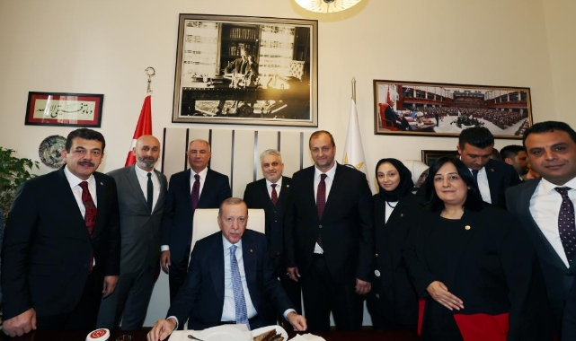 Cumhurbaşkanı Erdoğan, TBMM’de Başkan Usta'yı kabul etti