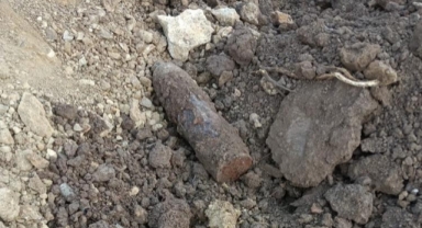 Kazı sırasında top mermisi bulundu
