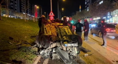 Kontrolden çıkan otomobil takla attı: 1 yaralı
