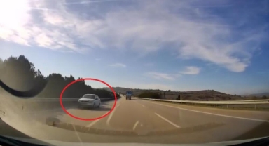 Otobanda 150 kilometre hızla tersten böyle sürdü