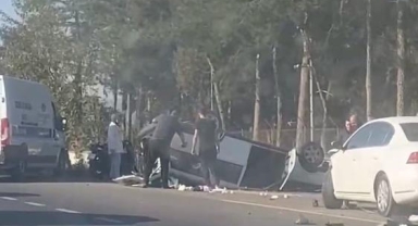 Takla atan araçtan sağ çıktı
