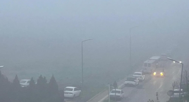 Bursa'da yoğun sis şehri yuttu