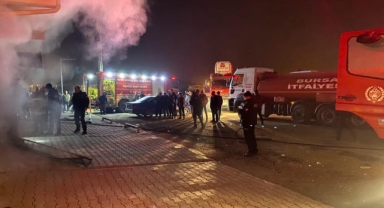 İnegöl'de market deposunda korkutan yangın