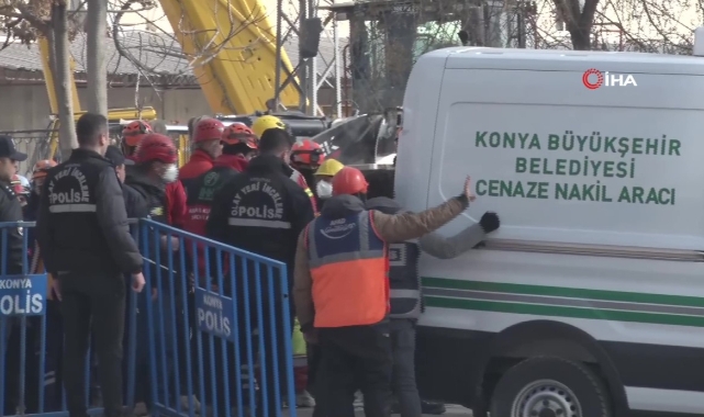Konya’da çöken binada 1 kişinin cansız bedenine ulaşıldı