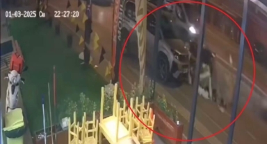 Makas atan sürücü böyle kaza yaptı