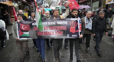 Sağlık çalışanları Filistin'e destek için yürüdü