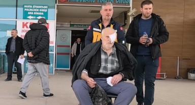 Boya tüpü patladı yaşlı adam gözünden yaralandı