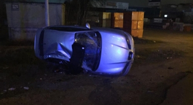 Kontrolden çıkan otomobil takla attı: 2 yaralı