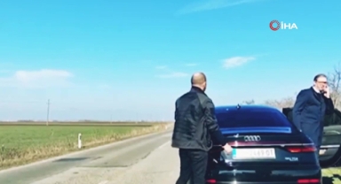 Vucic'in makam aracının lastiği seyir halindeyken koptu