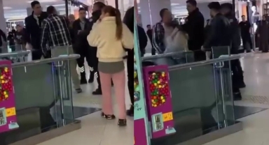 Müşteri ile güvenlik görevlisinin tartışması kamerada