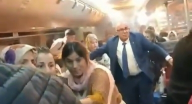 BUDO'daki yangında yaşanan panik kamerada