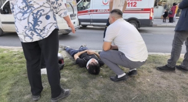 Motosikletli genç ölümden döndü