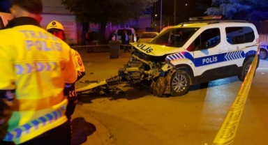 Polis aracının da karıştığı zincirleme kaza: 2 yaralı