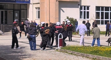 Üniversite kampüsünde polis ekiplerine kavgalı sürpriz