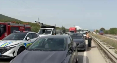 Arı sokması yüzünden karayolu trafiğe kapandı!