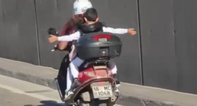 Bursa’da tehlikeli yolculuk kamerada