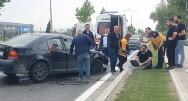 Kontrolden çıkan araç bariyerlere çarptı: 1 yaralı