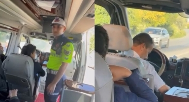 İznik'te yolcu minibüsüne trafik denetimi