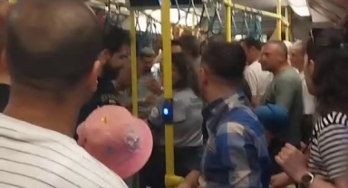 Metroda yer verme tartışması çıktı, ortalık karıştı...