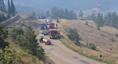 Orhaneli'de o köy yangın sebebiyle tahliye ediliyor