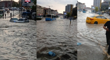 Başkentte sağanak yağış hayatı olumsuz etkiledi