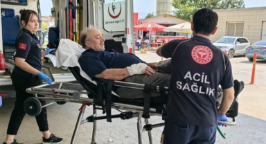 İnegöl'de bir işçi elini motorlu testereye kaptırdı