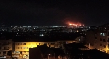 Orman yangını şehir merkezinden böyle görüntülendi