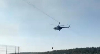 Yangına müdahale eden pilottan büyük ustalık