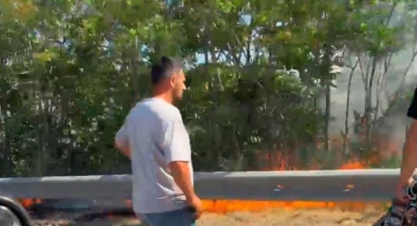 Bursa-İzmir-İstanbul otoyolunda yangın