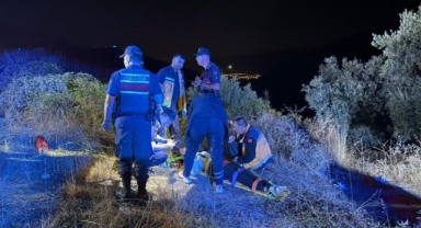 Şarampole yuvarlanan motosikletin sürücüsü yaralandı