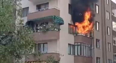 Bursa'da 7 katlı apartmanda korku dolu anlar