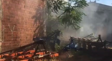 Hayvan çiftliğinde yangın çıktı