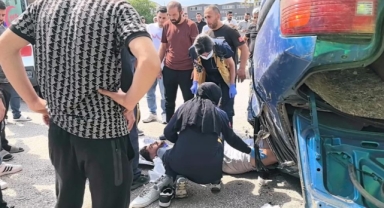 Takla atarak karşı yöne geçti: 2 yaralı